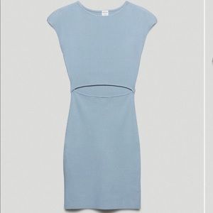 Aritzia Wilfred Cut-out Mini Dress - Size S in Dune Blue
